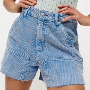 BDG Blue High rise corduroy carpenter shorts